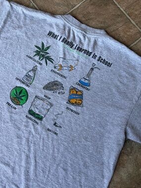 Higher Education Weed Shirt ERD Grunge Thrashed Faded Tee Shirt vtg
